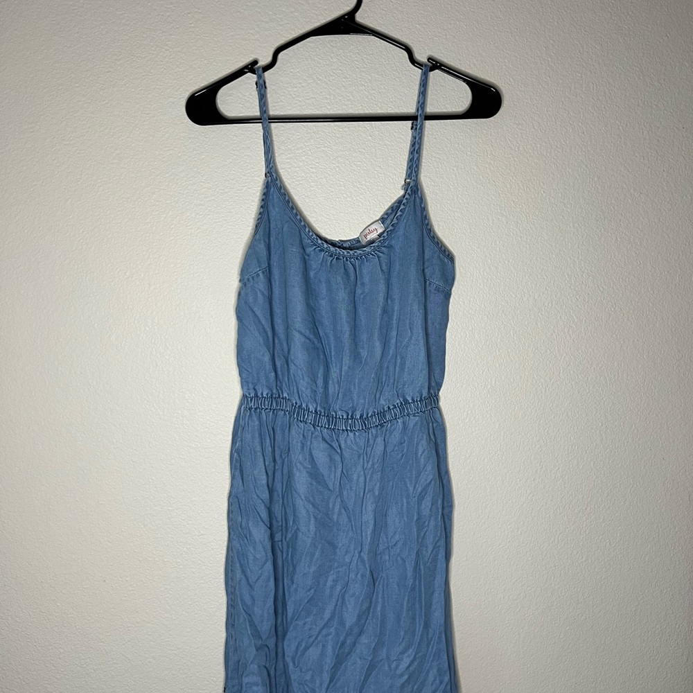 Pixley Blue Denim Embroidered Mini Dress